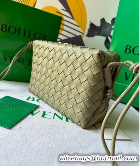 New Design Bottega Veneta Small Loop Camera Bag in Intrecciato Leather 736130 Travetine Green 2023