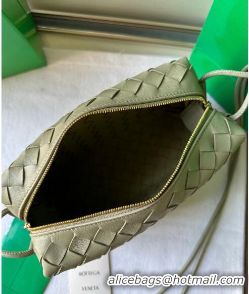 New Design Bottega Veneta Small Loop Camera Bag in Intrecciato Leather 736130 Travetine Green 2023