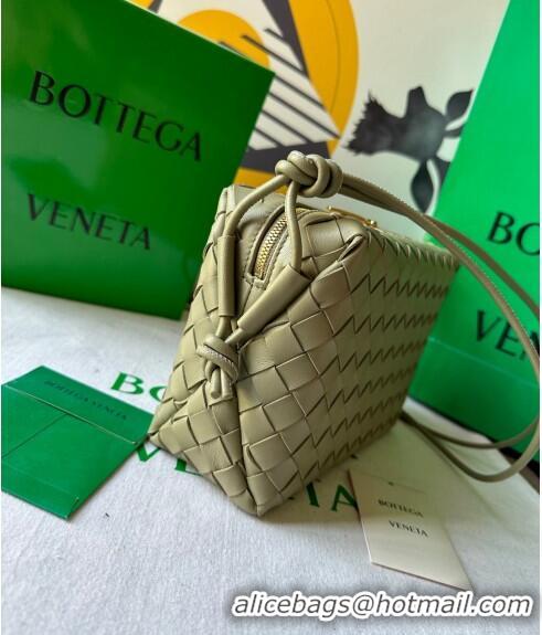 New Design Bottega Veneta Small Loop Camera Bag in Intrecciato Leather 736130 Travetine Green 2023