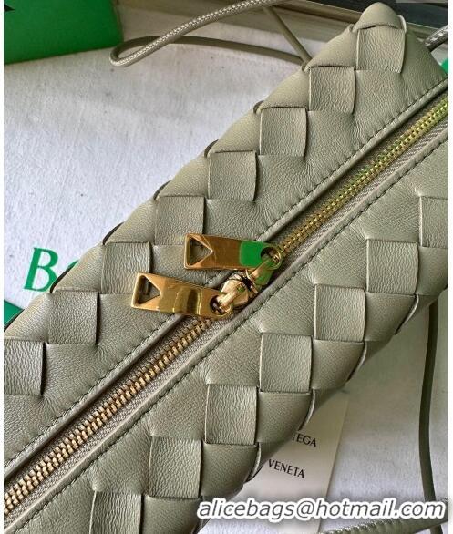 New Design Bottega Veneta Small Loop Camera Bag in Intrecciato Leather 736130 Travetine Green 2023