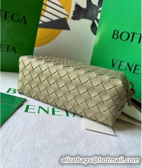 New Design Bottega Veneta Small Loop Camera Bag in Intrecciato Leather 736130 Travetine Green 2023