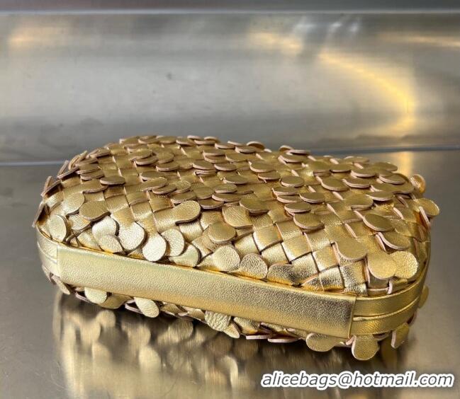 Super Quality Bottega Veneta Knot Clutch Bag in Intrecciato Lamina Leather 717622 Gold1/Silver 2023