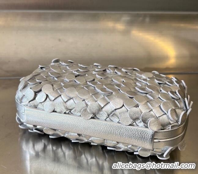 Super Quality Bottega Veneta Knot Clutch Bag in Intrecciato Lamina Leather 717622 All Silver 2023