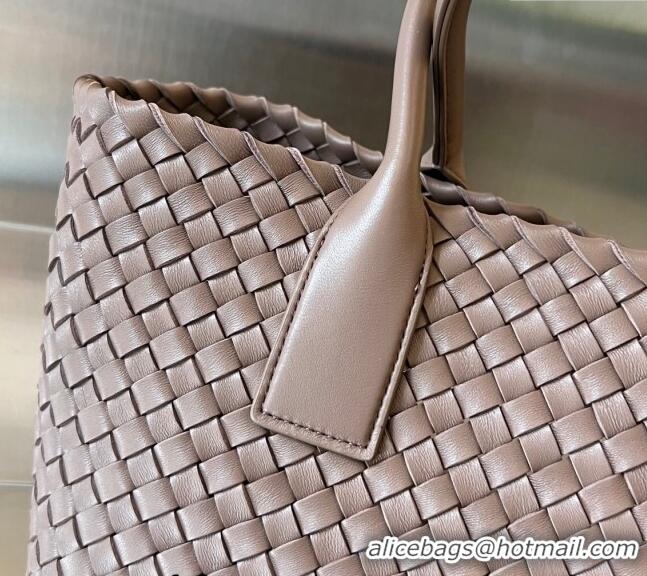 Inexpensive Bottega Veneta Medium Cabat Tote Bag in Intrecciato Leather 608810 Khaki 2023