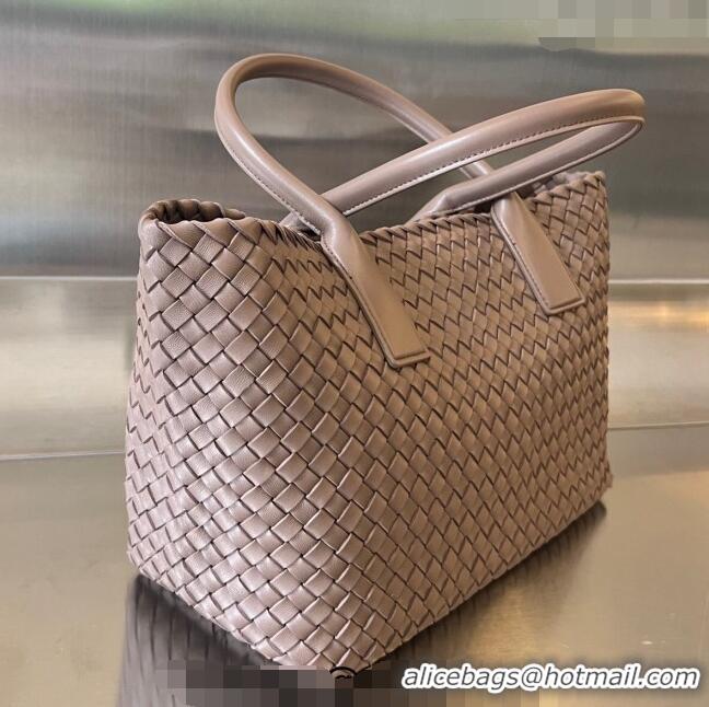 Inexpensive Bottega Veneta Medium Cabat Tote Bag in Intrecciato Leather 608810 Khaki 2023