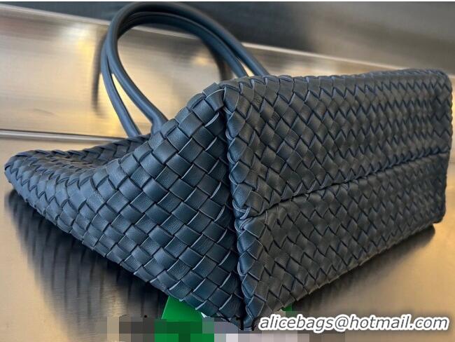 New Fashion Bottega Veneta Medium Cabat Tote Bag in Intrecciato Leather 608810 Dark Blue 2023