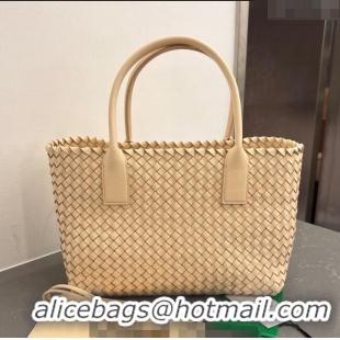 Famous Brand Bottega Veneta Medium Cabat Tote Bag in Intrecciato Leather 608810 Porridge Yellow 2023