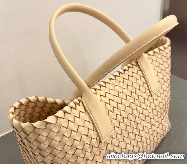 Famous Brand Bottega Veneta Medium Cabat Tote Bag in Intrecciato Leather 608810 Porridge Yellow 2023