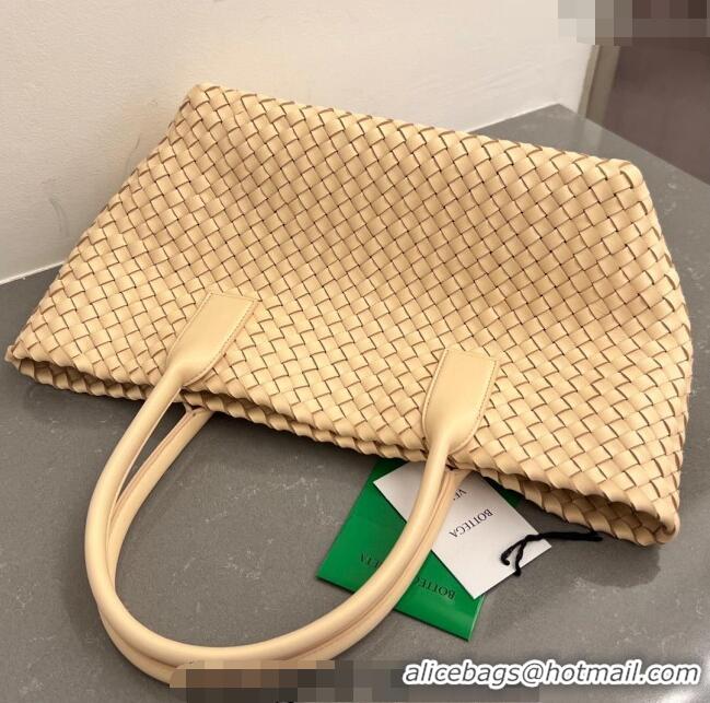 Famous Brand Bottega Veneta Medium Cabat Tote Bag in Intrecciato Leather 608810 Porridge Yellow 2023