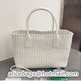 Top Quality Bottega Veneta Medium Cabat Tote Bag in Intrecciato Leather 608810 White 2023