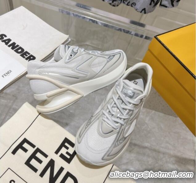 Top Grade Fendi First 1 Running Sneakers 5cm in Fabric White 026082