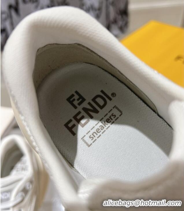 Top Grade Fendi First 1 Running Sneakers 5cm in Fabric White 026082