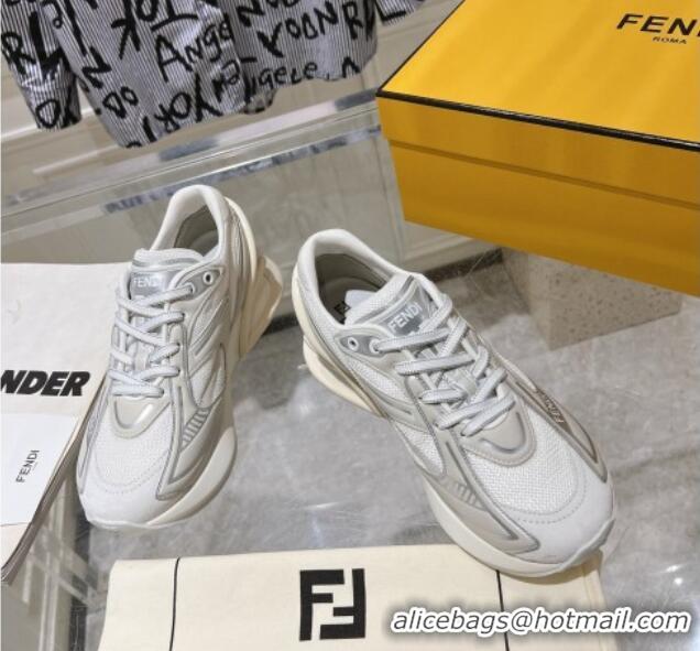 Top Grade Fendi First 1 Running Sneakers 5cm in Fabric White 026082