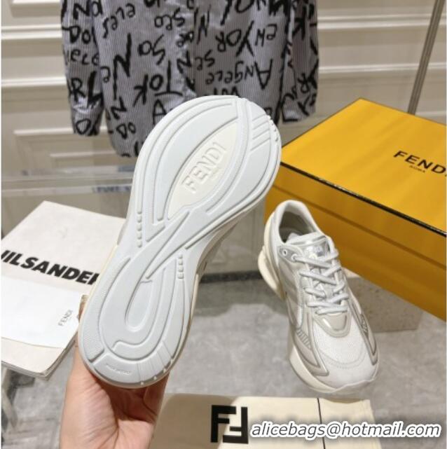 Top Grade Fendi First 1 Running Sneakers 5cm in Fabric White 026082