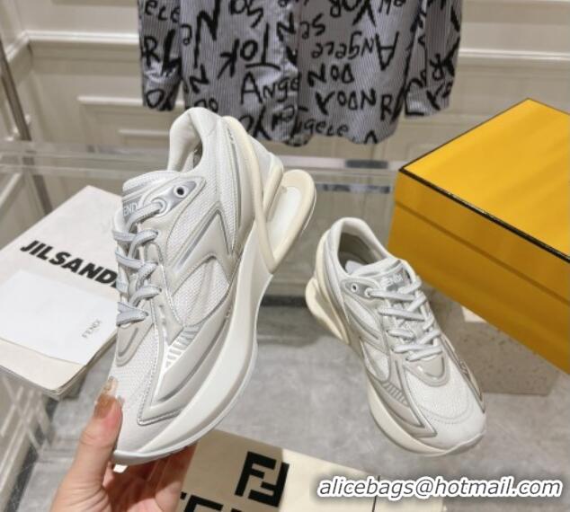 Top Grade Fendi First 1 Running Sneakers 5cm in Fabric White 026082