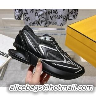 Good Quality Fendi First 1 Running Sneakers 5cm in Fabric Black 026084