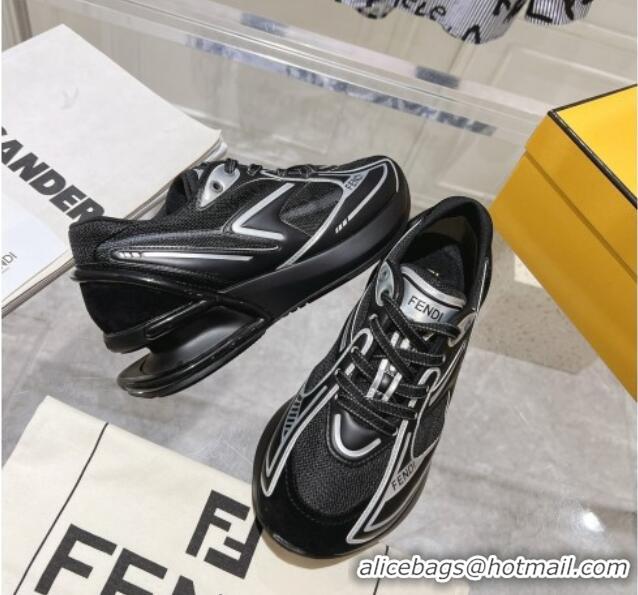 Good Quality Fendi First 1 Running Sneakers 5cm in Fabric Black 026084