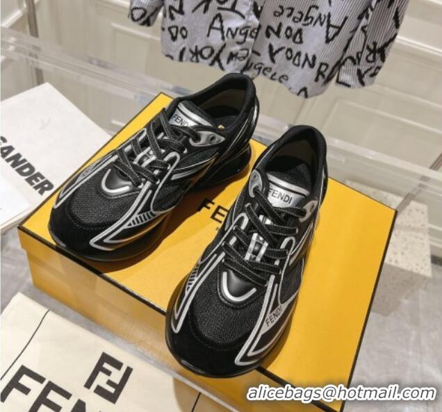 Good Quality Fendi First 1 Running Sneakers 5cm in Fabric Black 026084