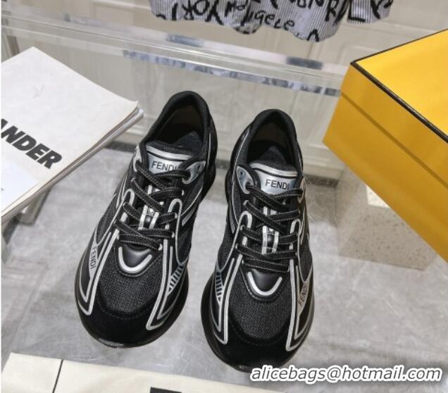 Good Quality Fendi First 1 Running Sneakers 5cm in Fabric Black 026084