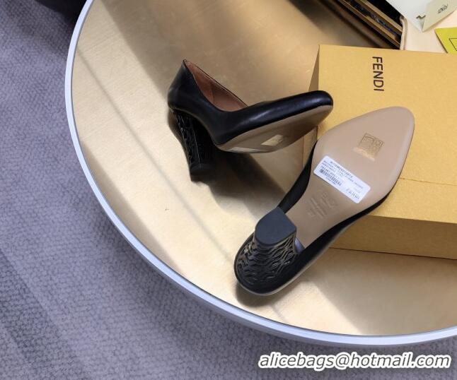 Purchase Fendi High Heel Pumps 9cm in Calf Leather Black 215086