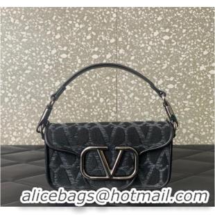 Promotional VALENTINO V logo MINI LOCO sheepskin and fabric bags B0L97 BLACK