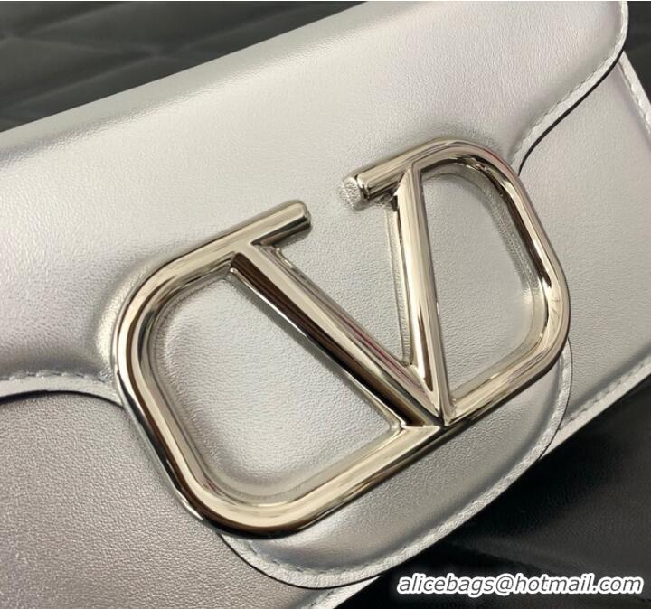 Top Quality VALENTINO V logo MINI LOCO sheepskin bags B0L97 Silver