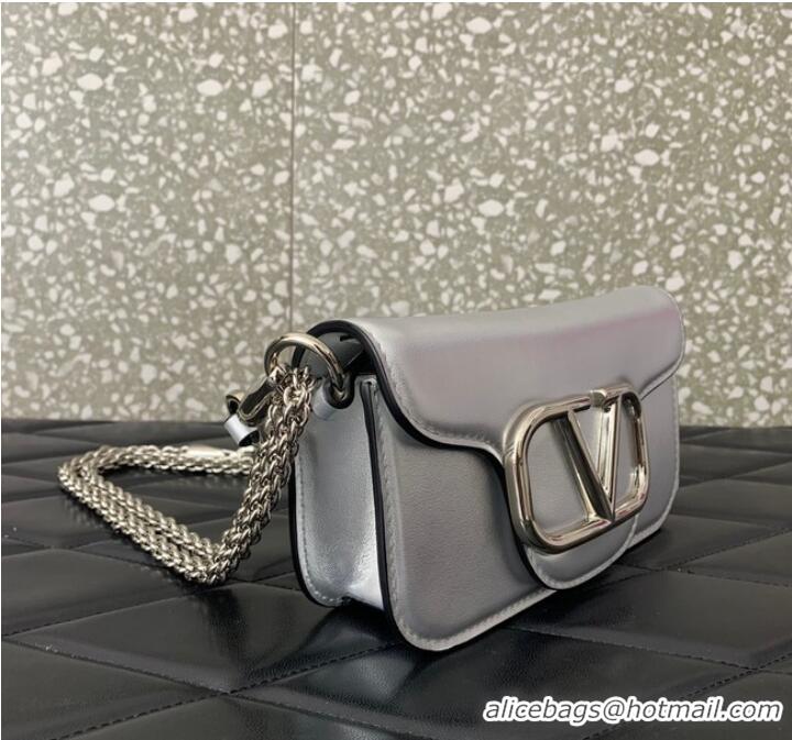 Top Quality VALENTINO V logo MINI LOCO sheepskin bags B0L97 Silver