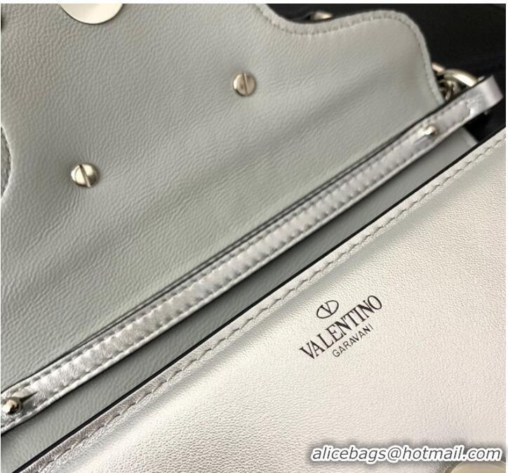 Top Quality VALENTINO V logo MINI LOCO sheepskin bags B0L97 Silver