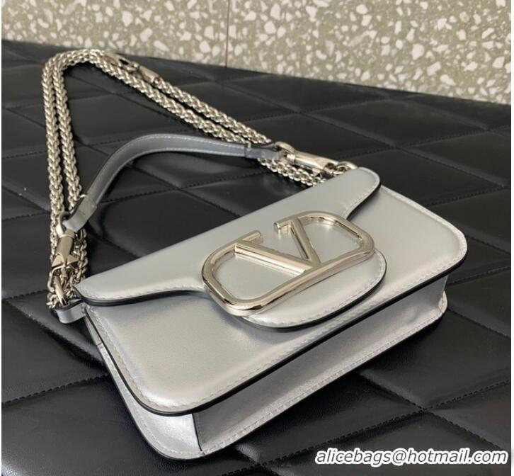 Top Quality VALENTINO V logo MINI LOCO sheepskin bags B0L97 Silver