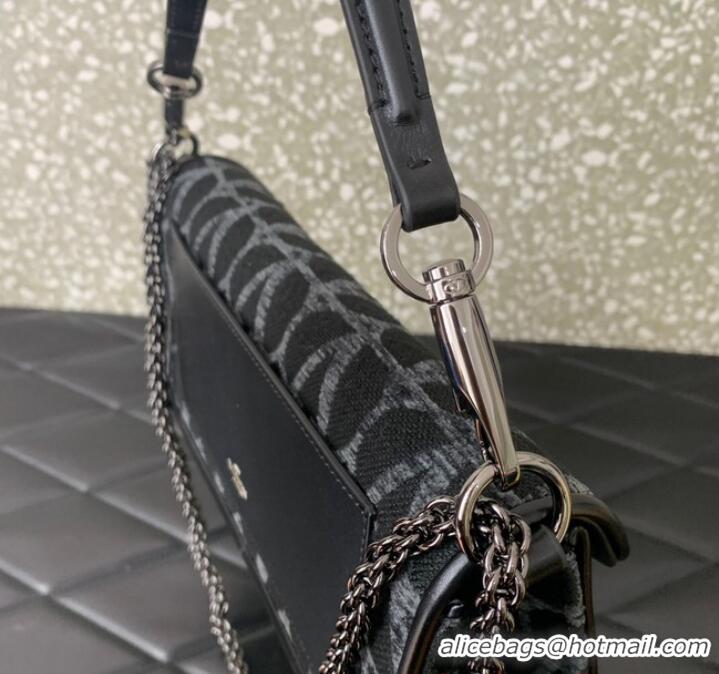 Promotional VALENTINO V-logo LOCO sheepskin and fabric handbag Q6ZN Black