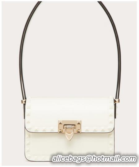 Trendy Design VALENTINO GARAVANI ROCKSTUD23 Small calfskin bag ZS098 White