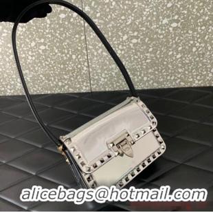 Reasonable Price VALENTINO GARAVANI ROCKSTUD23 Small calfskin bag ZS098 Silver