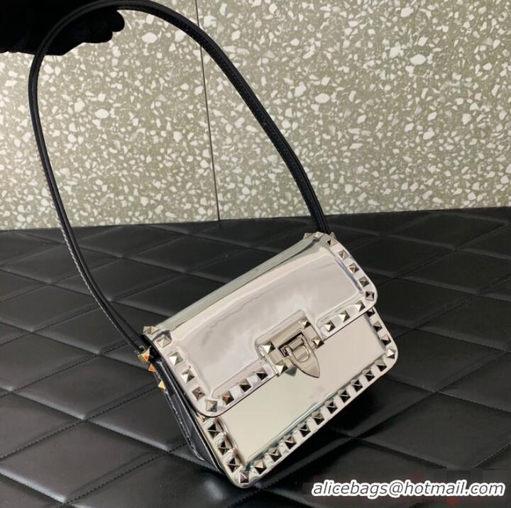 Reasonable Price VALENTINO GARAVANI ROCKSTUD23 Small calfskin bag ZS098 Silver