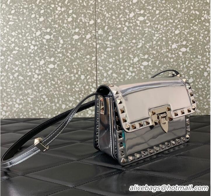 Reasonable Price VALENTINO GARAVANI ROCKSTUD23 Small calfskin bag ZS098 Silver