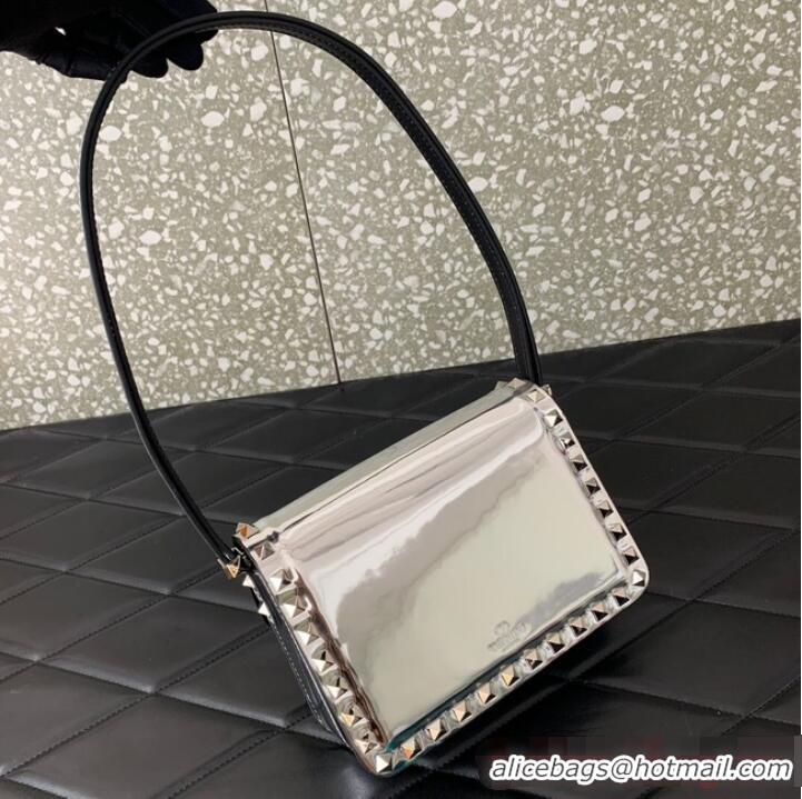 Reasonable Price VALENTINO GARAVANI ROCKSTUD23 Small calfskin bag ZS098 Silver