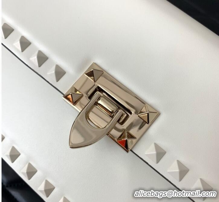 Top Quality VALENTINO GARAVANI ROCKSTUD23 calfskin bag AZS098 White