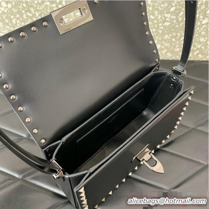 Super Quality VALENTINO GARAVANI ROCKSTUD23 calfskin bag AZS098 Black