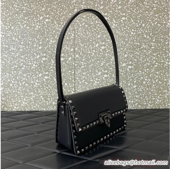 Super Quality VALENTINO GARAVANI ROCKSTUD23 calfskin bag AZS098 Black