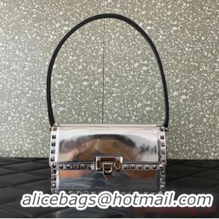 New Style VALENTINO GARAVANI ROCKSTUD23 calfskin bag AZS098 silver