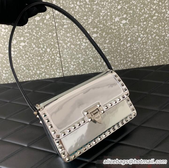 New Style VALENTINO GARAVANI ROCKSTUD23 calfskin bag AZS098 silver