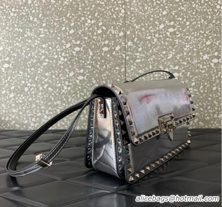 New Style VALENTINO GARAVANI ROCKSTUD23 calfskin bag AZS098 silver