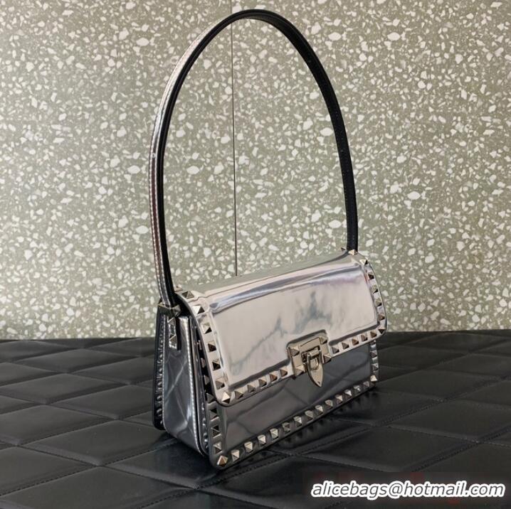 New Style VALENTINO GARAVANI ROCKSTUD23 calfskin bag AZS098 silver