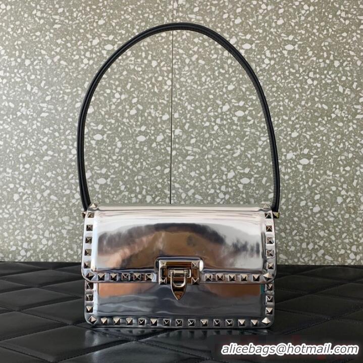 New Style VALENTINO GARAVANI ROCKSTUD23 calfskin bag AZS098 silver