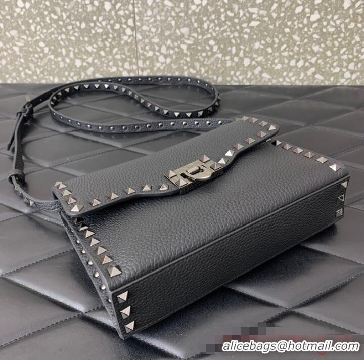 Promotional Grade VALENTINO GARAVANI Loco Calf leather bag A0322 black