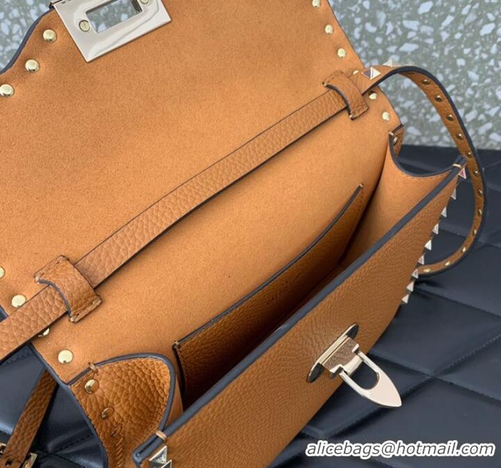 Top Grade VALENTINO GARAVANI Loco Calf leather bag 0322 brown