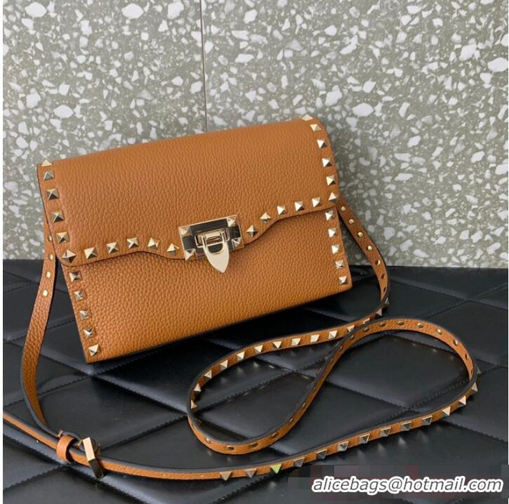 Top Grade VALENTINO GARAVANI Loco Calf leather bag 0322 brown