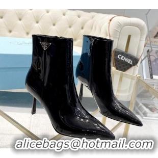 Buy Discount Prada Patent Leather Ankle Boots 7.5cm Black 026018