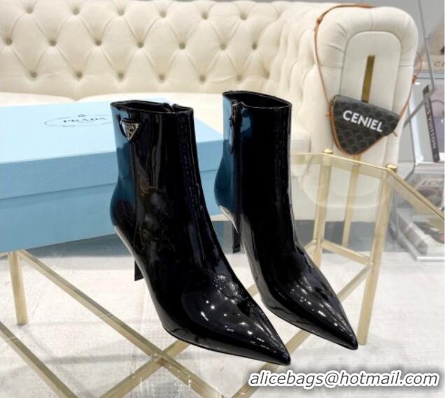 Buy Discount Prada Patent Leather Ankle Boots 7.5cm Black 026018