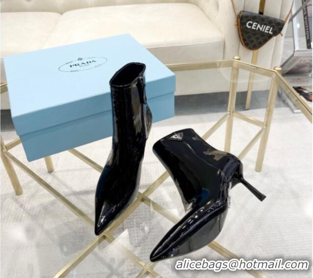 Buy Discount Prada Patent Leather Ankle Boots 7.5cm Black 026018