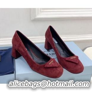 Good Quality Prada Sude Pumps 5.5cm Purple 026020